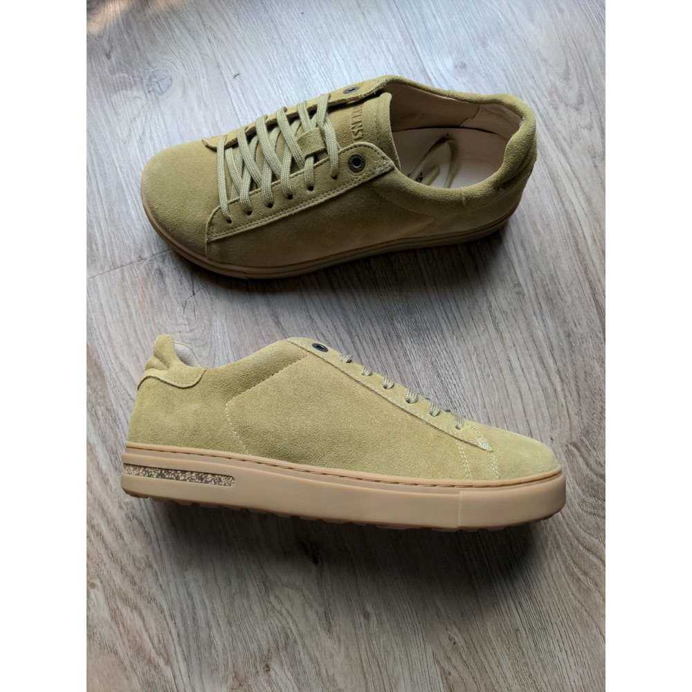 Birkenstock Bend Suede Sneaker Shoes Faded Khaki Monotone
